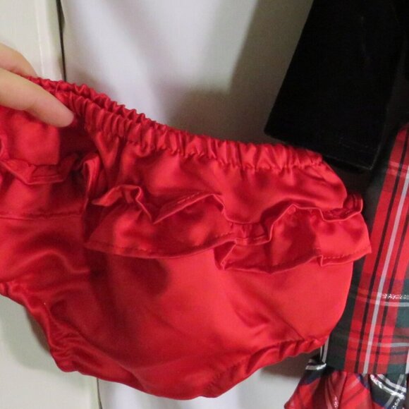 Plaid Dress with Velour Jacket & Satin Ruffled Panties - Picture 15 of 16